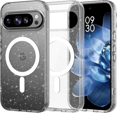Magnetic for Google Pixel 10 Case & Google Pixel 10 Pro Case Clear Crystal Glitt