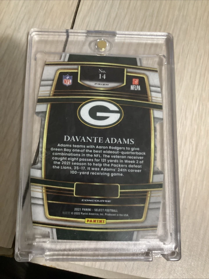 2021 Panini Select - Concourse Davante Adams #14 Zebra Prizm - Image 2 of 2
