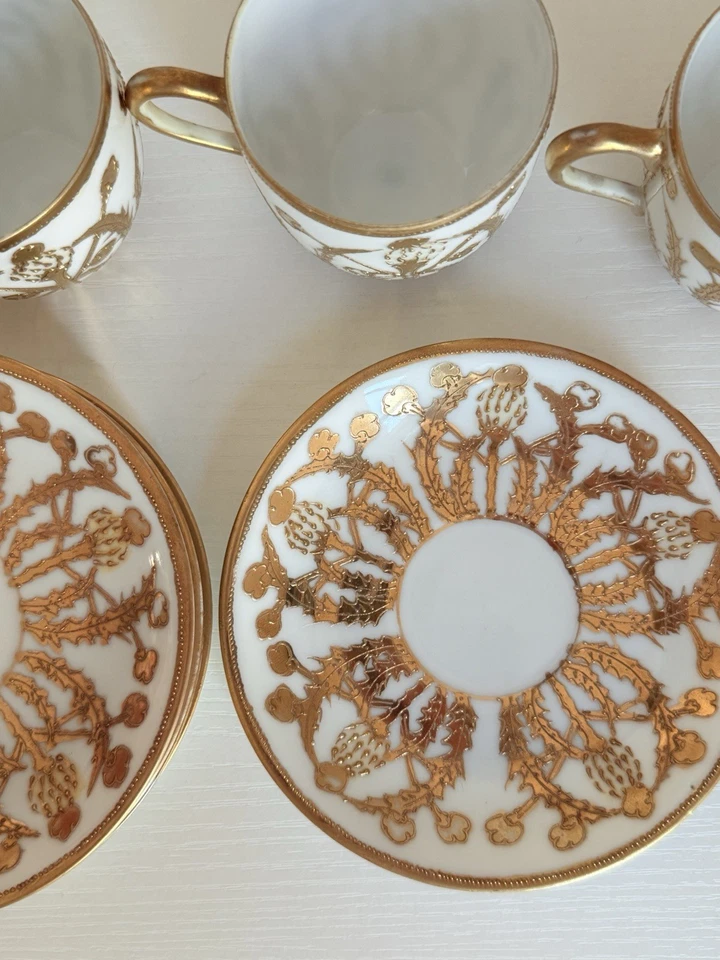 Rare Antique Nippon Morimura Gold Gilt Hand Painted Demitasse Teacup & Saucer - Image 2 of 4