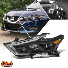 For 16-18 Nissan Maxima S SL SV Chrome Amber LED DRL Projector Headlight Left