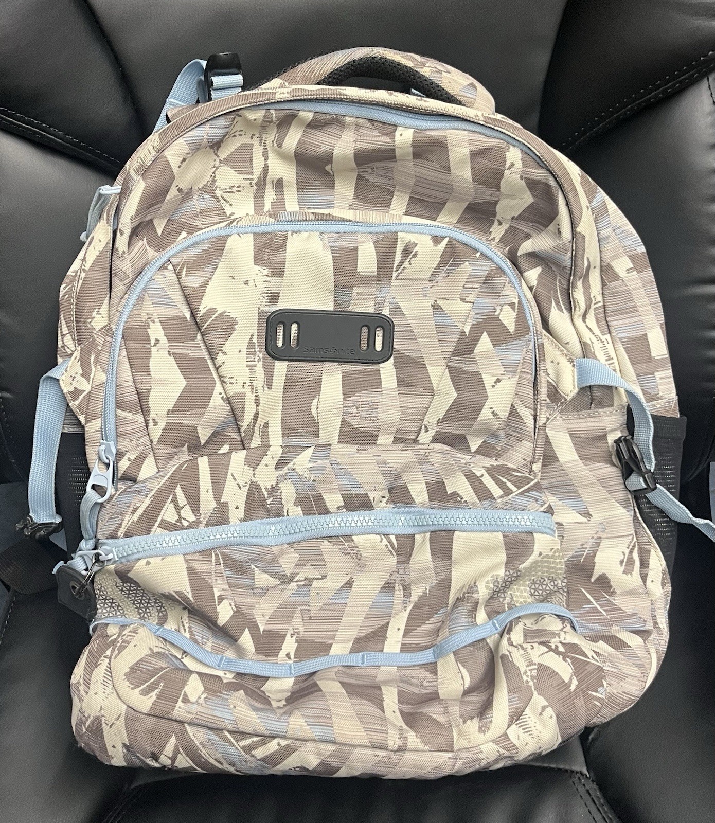 Samsonite Turn Up Backpack 32L Adjustable Shoulder Strap Blue Gray With Hip Belt