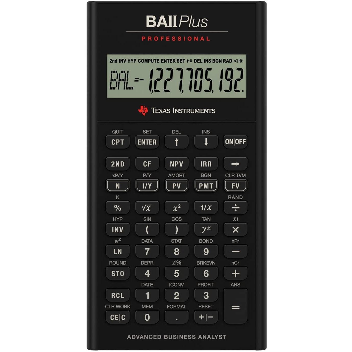 Calculatrice financière TI-BA II Plus Professional Texas Instruments pour finance