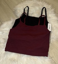 2 Gap Body Cotton Rib Crop Camis Shelf Bra Tank Tops Womens S Small New Nwt