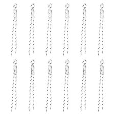 12Pcs Paracord Keychain Braided Rope Keychain White/Black