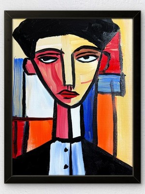 Original 11x14 Expressionist Hand Painted Acrylic Canvas Wall Art Dinner Party