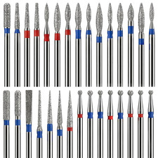 30 Piece Diamond Nail Drill Bits Set Carbide Cuticle Bits 3/32 Inch Diamond