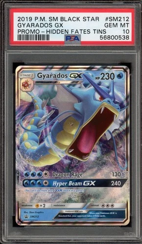 Pokemon Gyarados GX Hidden Fates Tins Black Star Holo Promo SM212 PSA 10