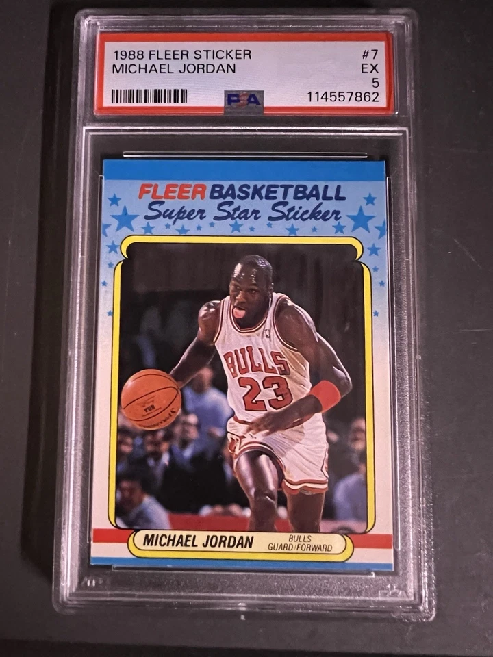 Adesivo 1988 Fleer NBA Super Star Michael Jordan Chicago Bulls PSA 5 - Imagem 3 de 4
