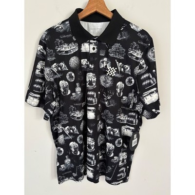 Manors Golf x Gentleman Jack Archive Polo Mens Medium Black White Jack Daniels