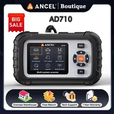 ANCEL AD710 Car Battery Diagnostic Tool ENG ABS SRS Code Reader OBD2 Scanner EPB