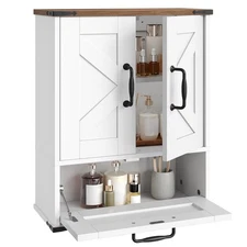 Farmhouse Wall Mounted Cabinet with Adjustable Shelf, Medicine Cabinet with F...