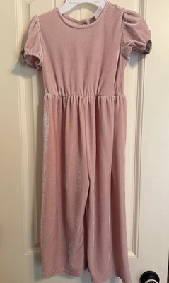 GAP Girls Pink Velour Jumpsuit One-Piece 5 Years Short Sleeve Elastic Waist