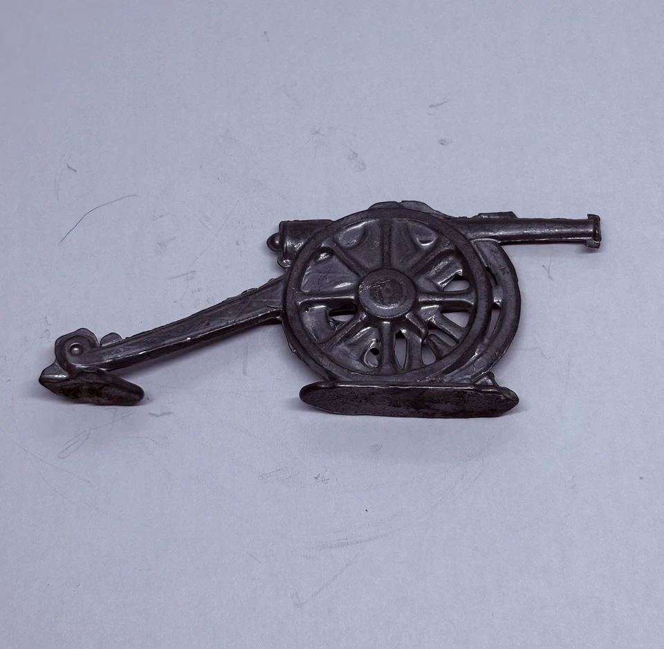 "Cañón de guerra de rueda de plomo vintage de los años 50 4"" sin pintar exhibición de la guerra civil decoración artística X" Foto 2 de 4