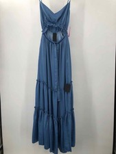 Pre-Owned Lulus Blue Size Small Long Sleeveless Dress