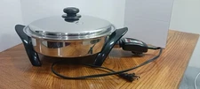 Saladmaster 12" Electric Skillet 304/316Ti Titanium Stainless Oil Core SA012OCU 