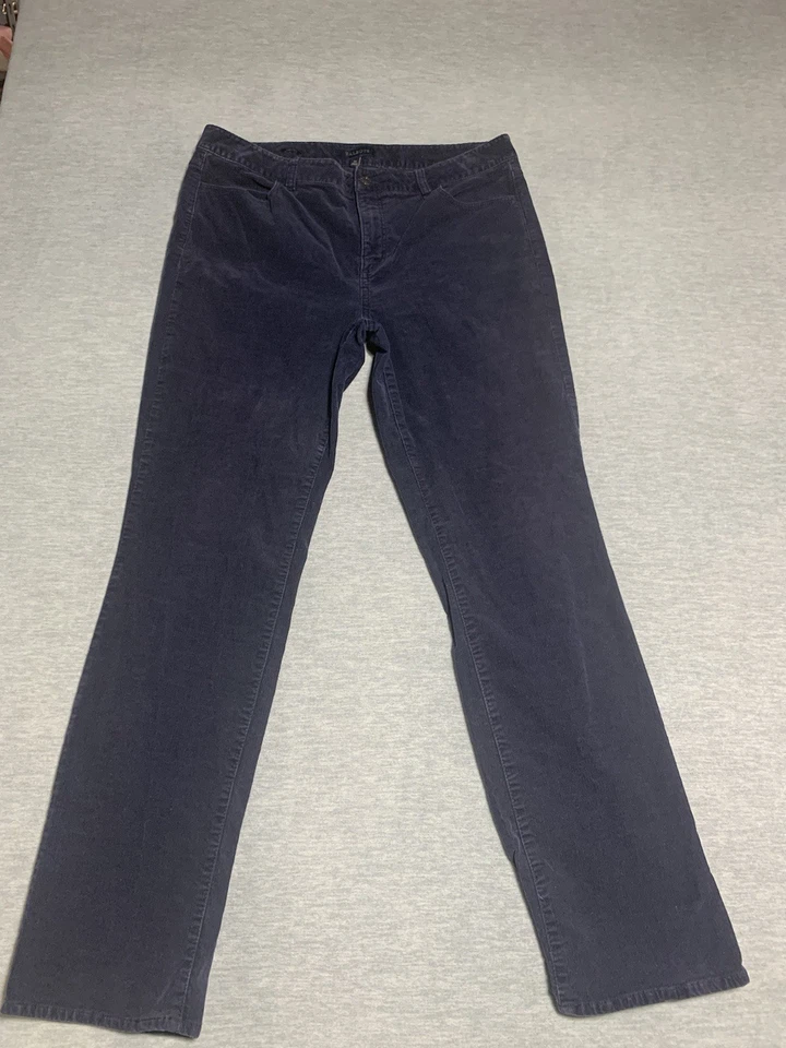 Talbots Women’s Size 14 Navy Heritage Corduroy Pants Mid Rise Straight Leg - Image 2 of 4