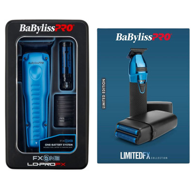 BaBylissPRO FXONE LO-PROFX  Clipper + LIMITEDFX Blue Trimmer & Shaver Gift Set