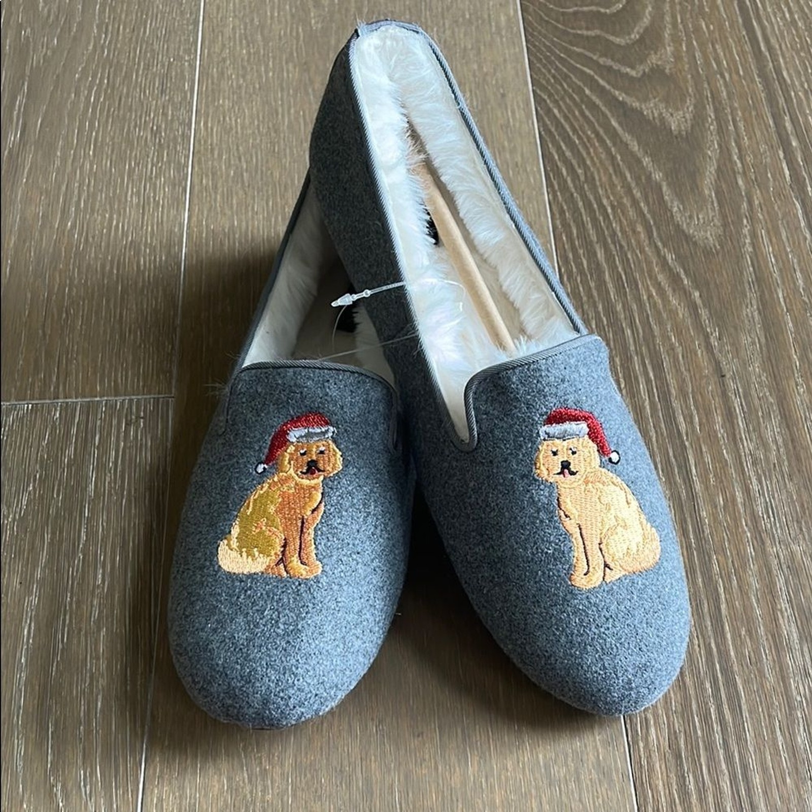 PANTOFOLA D’ORO Ciabatte Talbots Fireside ricamate Gol Retriever nuove con etichetta taglia 9