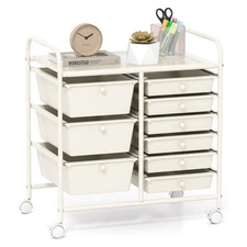 9 Drawer Rolling Organizer Cart Utility Storage Tools Scrapbook Paper Multi-Use