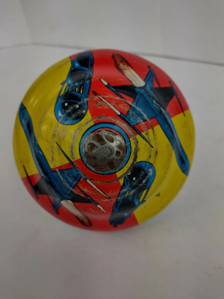 Vintage 60s Space Tin Top Toy Rocket Ship Astronaut  - Image 4 of 4