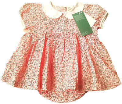 Body Kleid Gr.50 56 62 74 H&M NEU 100%Baumwolle Bio rot weiß kirsche baby sommer