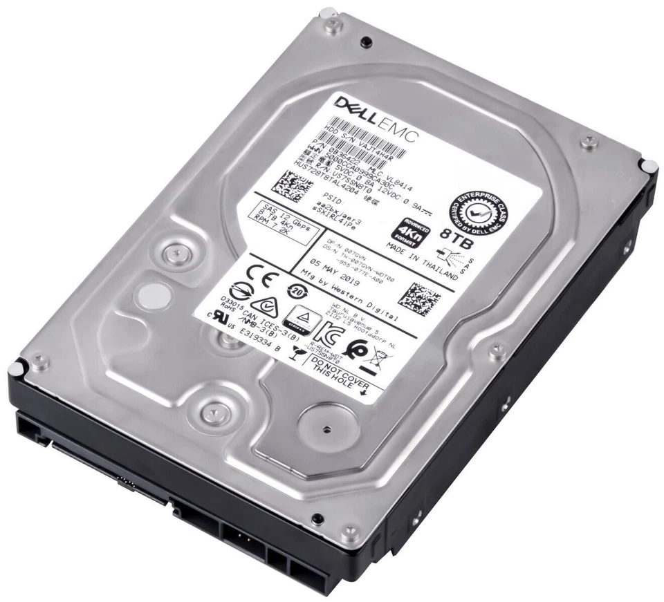 Hard Dell 007GVN 07GVN HUS728T8TAL4204 8TB 4KN 7200U/Min 256MB SAS-3 3.5'' - Image 3 of 4