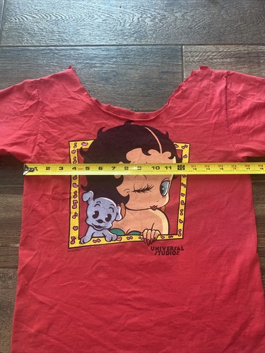 VTG Betty Boop Pudgie shirt Universal Studios Red Sz S/M? Single Stitch Neck Cut - Picture 8 of 14