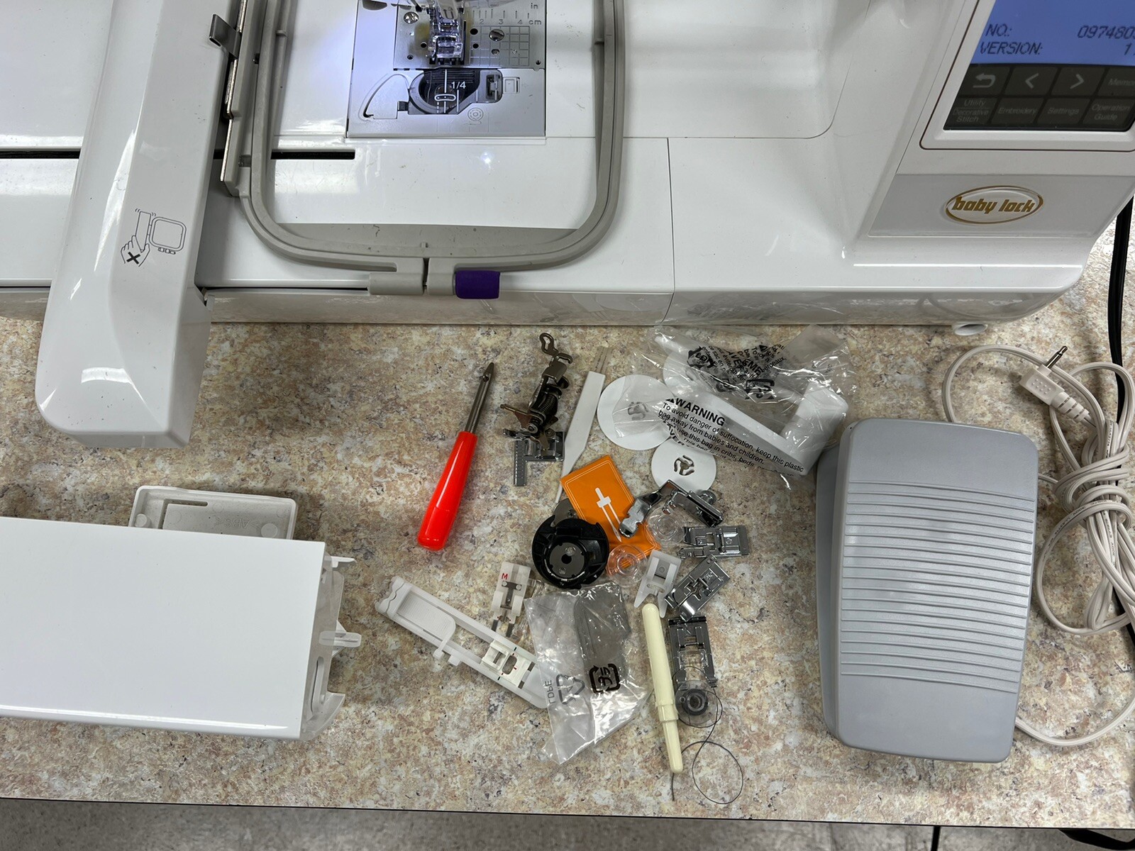 Baby Lock Ellure Plus Model BLR3 Embroidery Machine with Accessories eBay