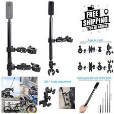 Adjustable 155cm Selfie Stick for Insta360  GoPro - Double Clamp Handlebar Kit