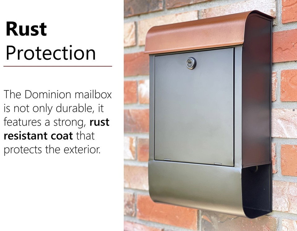 NACH Dominion Modern Lockable Mailbox with Builtin Newspaper Holder, Wall Mo... eBay