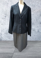 Koret, Woman, Skirts Suit, Sz 12, Jacket Black, Buttons,Skit Gray, Made in USA.!