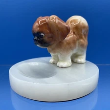 *SCARCE* ROYAL DOULTON PEKINGESE DOG FIGURINE HN833 ON ONYX, RETIRED BY 1946