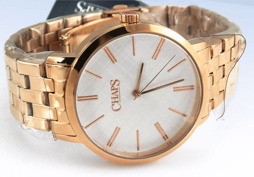 chaps by fossil womens chp3002 whitney rose gold-tone stainless