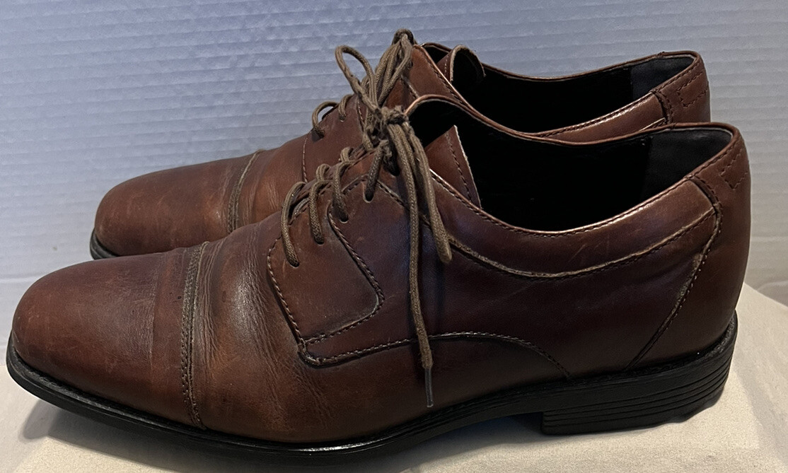 SAOLA Scarpe Johnston Murphy uomo 10 5 M MXC4 sistema impermeabile marrone pelle di pecora punta cappuccio