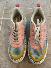 NICOLE MILLER NEW YORK CROCHET PATCHWORK FASHION SNEAKERS MULTICOLOR SIZE 7