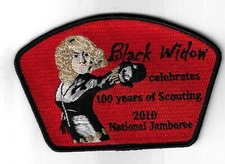 2010 Nbational Jamboree JSP Black Widow SPOOF 100 Yrs. Of Scouting BLK Bdr.