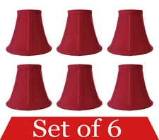 6-pack Clip On 5" Small Bell Shades for Chandelier (Burgundy Red)