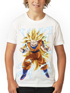 Boys Kids Dragon Ball Z Super Saiyan 3 Goku Transformation Design T Shirt Ebay