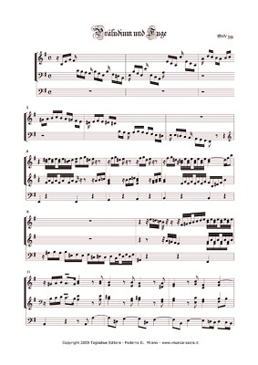 BACH J.S. - BWV 533 - PRELUDE & FUGUE in E Minor - PDF WILL BE SENT BY EMAIL