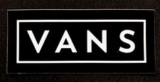 VANS STICKER BLACK WHITE 3 1/2 X 1 1/2 SHINY NICE