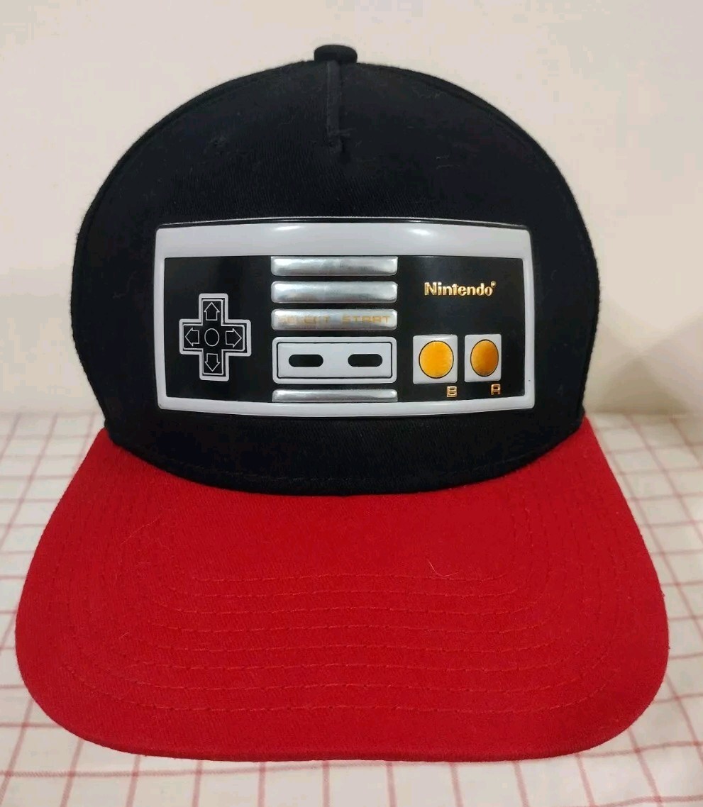 Nintendo NES Game Controller Cap Hat Black Red Ad… - image 2