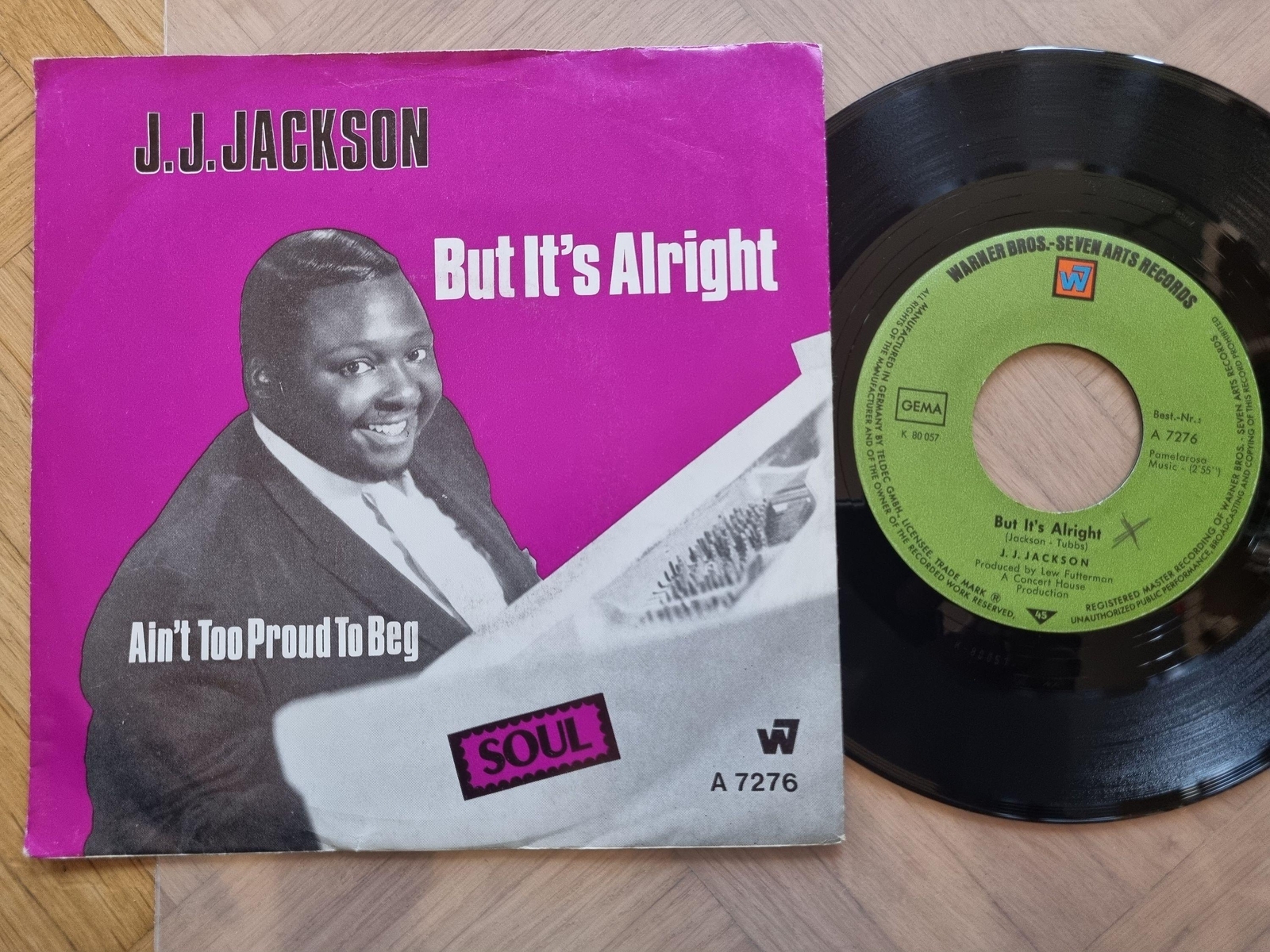 7"" Single J.J.Jackson - But it's alright/ Ain't too proud to beg Vinyl Germany