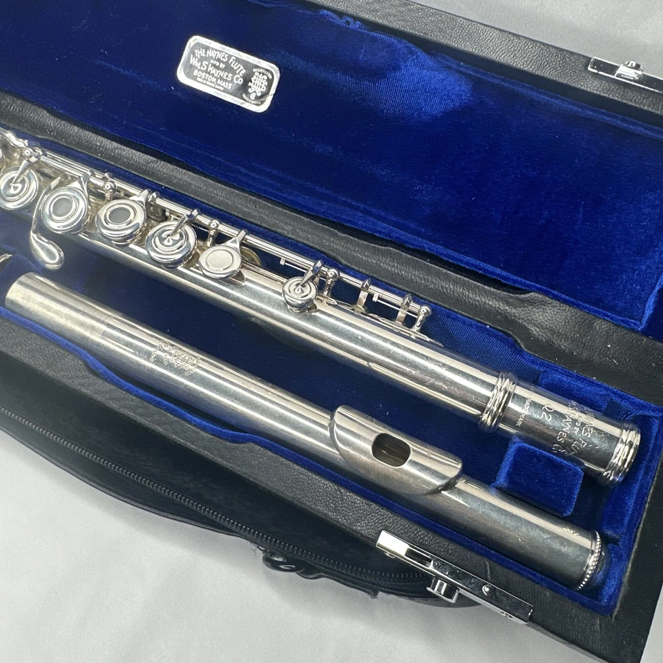 Flauta clásica Haynes serie Q modelo Q2, junta de cabeza y cuerpo de plata maciza, pie B Foto 3 de 4