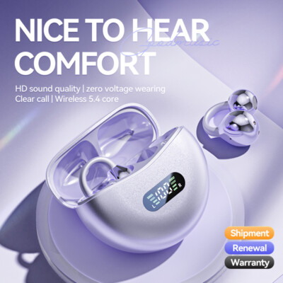 2025 OWS Open Ear Bluetooth Earbuds Clip-On Sport Earphones Stereo Sound Headset