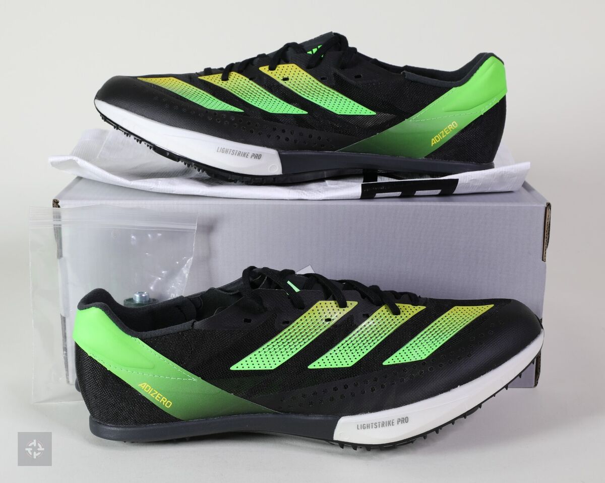 NEW Adidas Adizero Prime SP2 Black Green Track Spikes (HR0225) Men's Size  8.5-9