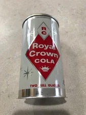 RC ROYAL CROWN COLA PRE-ZIP FLAT TOP SODA CAN OPEN TOP 12 OZ BIG DELTA, ALASKA