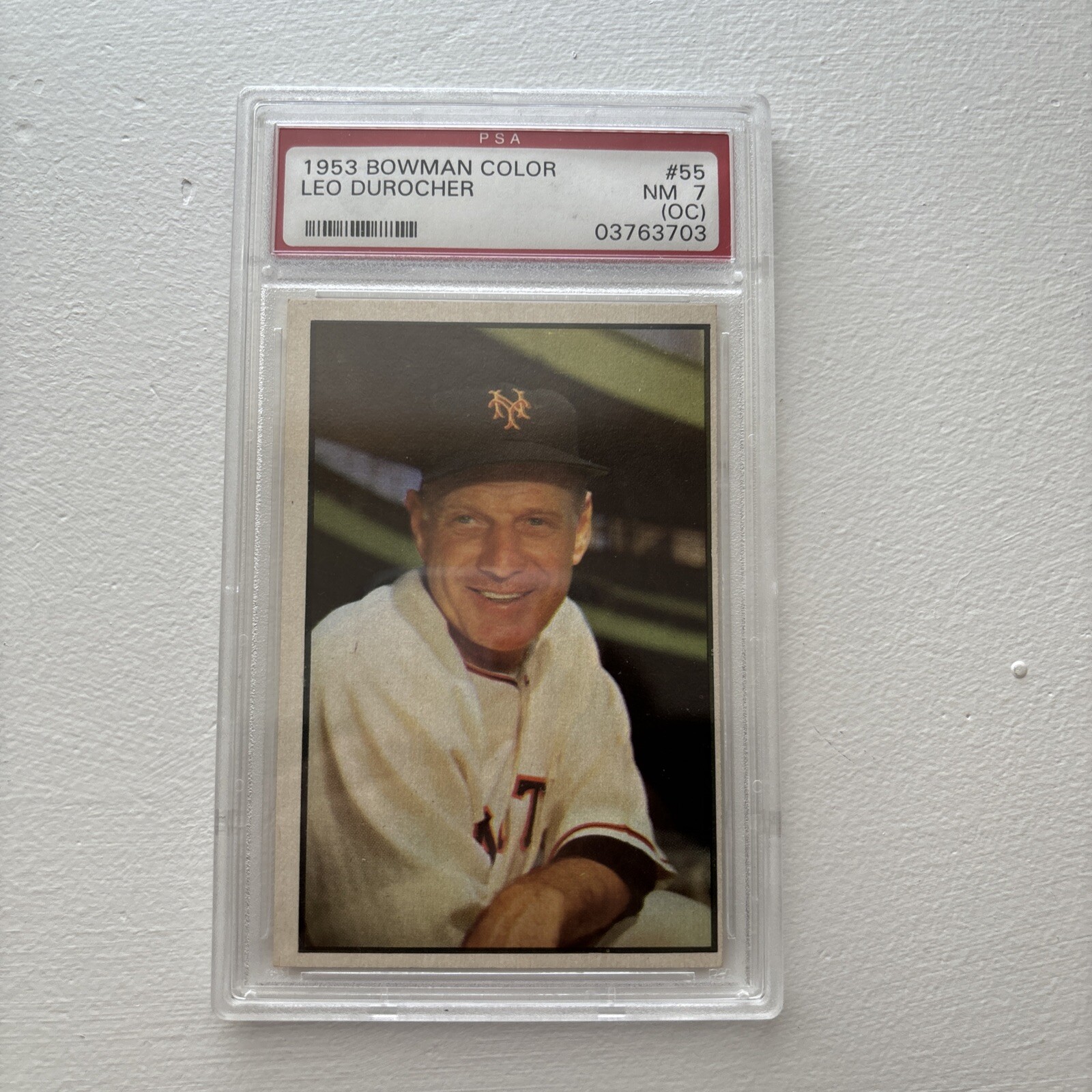 1953 Bowman Color - #55 - Leo Durocher - PSA 7 - NM