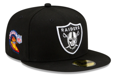 Las Vegas Raiders Fitted New Era 59Fifty 2001 Pro Bowl Patch Up Cap Hat  Black