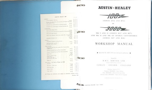 Austin-Healey 100-6 and 3000 Workshop Manual - Picture 2 of 2