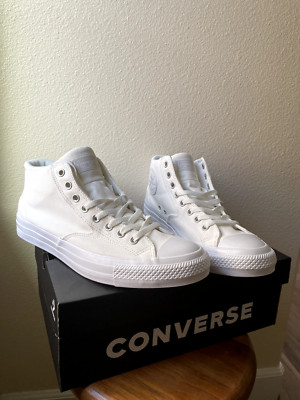 Converse Sneakers Mens 13 CTAS Malden Street Mid Vintage White Trainers
